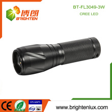 Factory Custom Made 3*aaa Battery Used Aluminum Material 3 Mode light Strobe Small Powerful 3watt Cree led Zoom Flashlight Torch